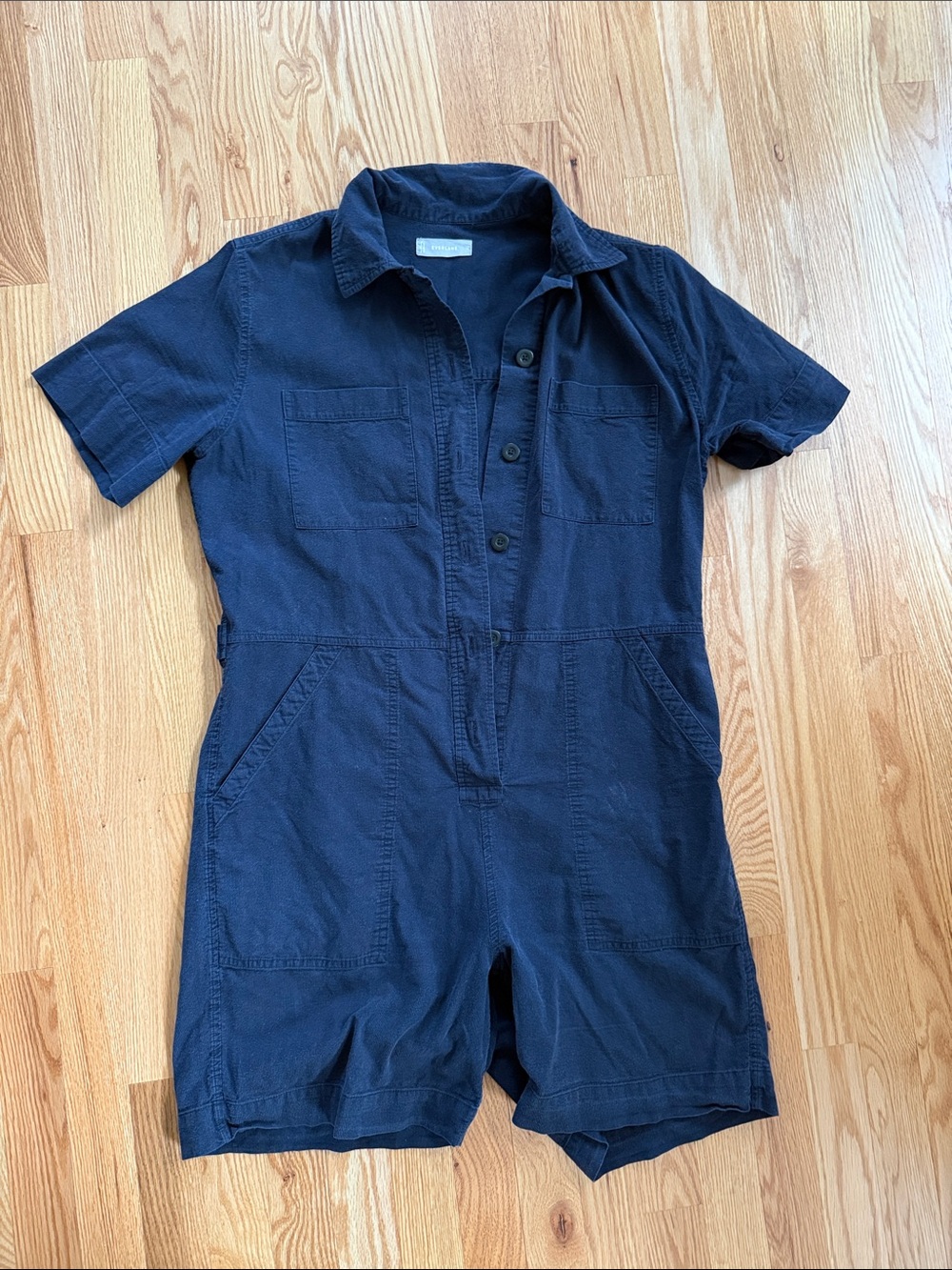 Everlane Corduroy Navy Short-Sleeve Women’s Romper